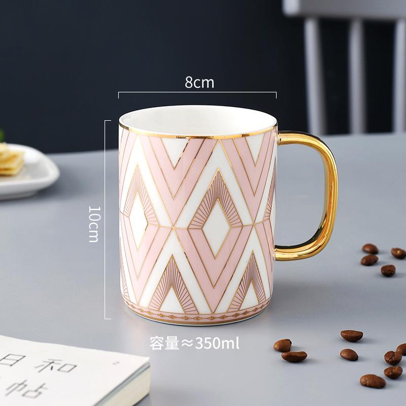 British Style Mug Couple Pair Cup Ceramic Water Cup Office Mug Coffee Cup High-End Covered Souvenir