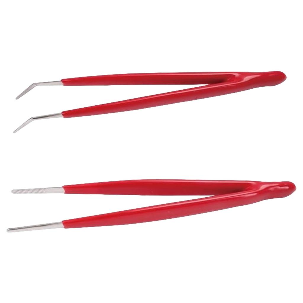 Insulated Stainless Steel Tweezers Non Conductive Grip Anti Static Workshop Tweezers for Electronics Repair and Lab Use