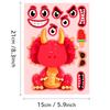 6Pcs Dragon DIY Cute Cartoon Puzzle Sticker Creative Animals Make A Face Assembly Stickers Children's Toys