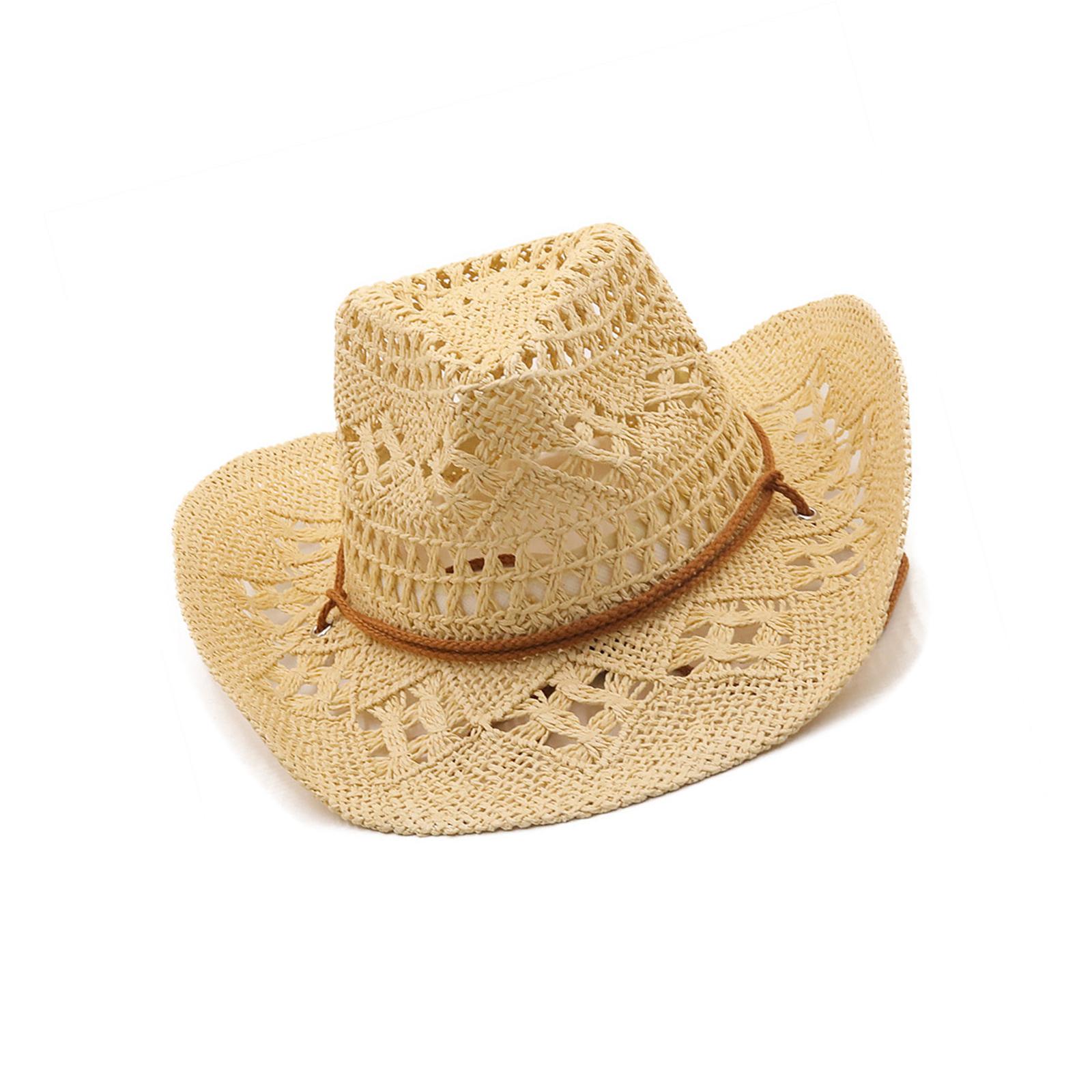 

Cool and Comfortable Straw Hat Fashionable Unisex Hat Stylish Straw Sun Hat for Women Men Outdoor бежевий
