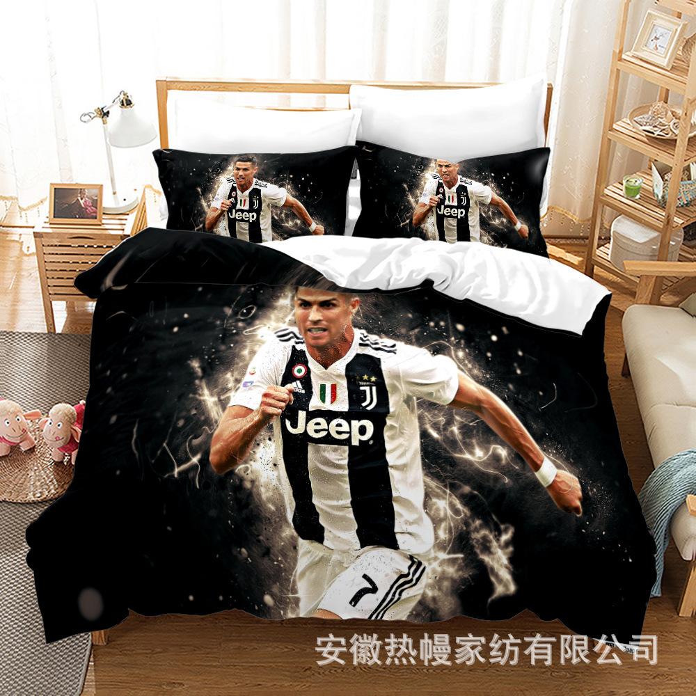 3D Three-Piece Size Football Quilt Cover Quilt Cover Home Textile