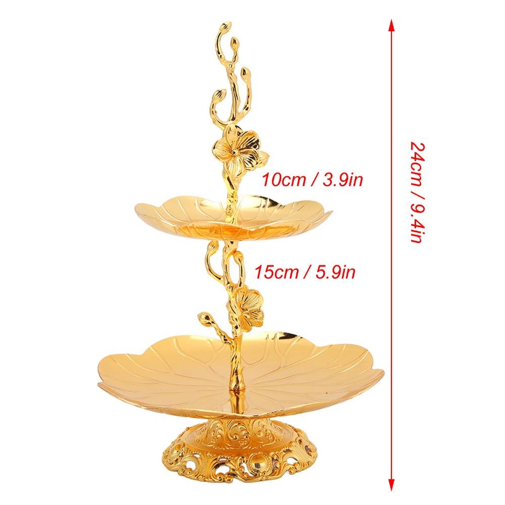 7PCS Metal Gold Cake Stand European Two Tiered Tray 2 Layer Cupcake Stand Home Kitchen Use