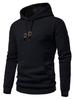 European Long Sleeve Hooded Men's Hoodie with Drawstring Jacquard Checkered Patchwork.
