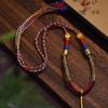 Tibetan Handmade Adjustable Pendant Lanyard with Dzi Bead Amulet and Braided Rope Necklace
