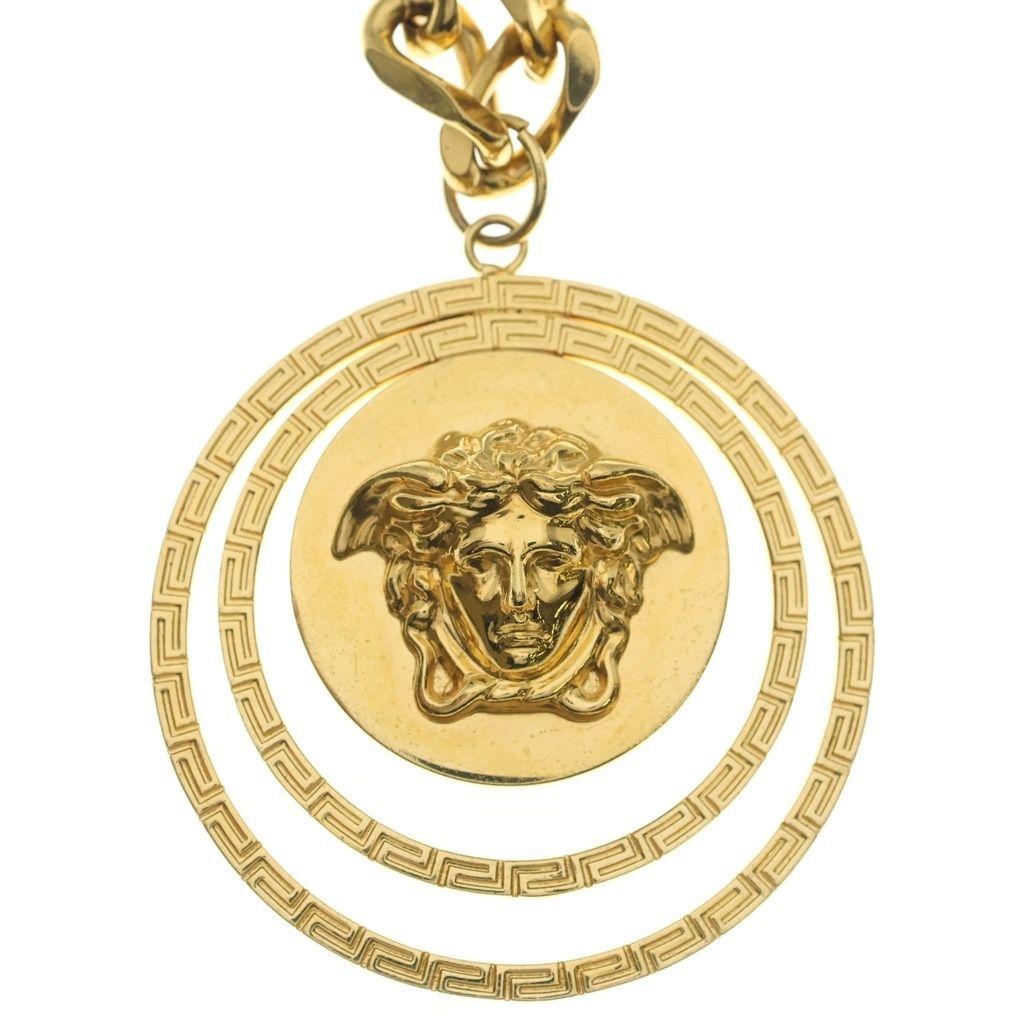 Used VERSACE Medusa GP Chain Long Necklace Gold