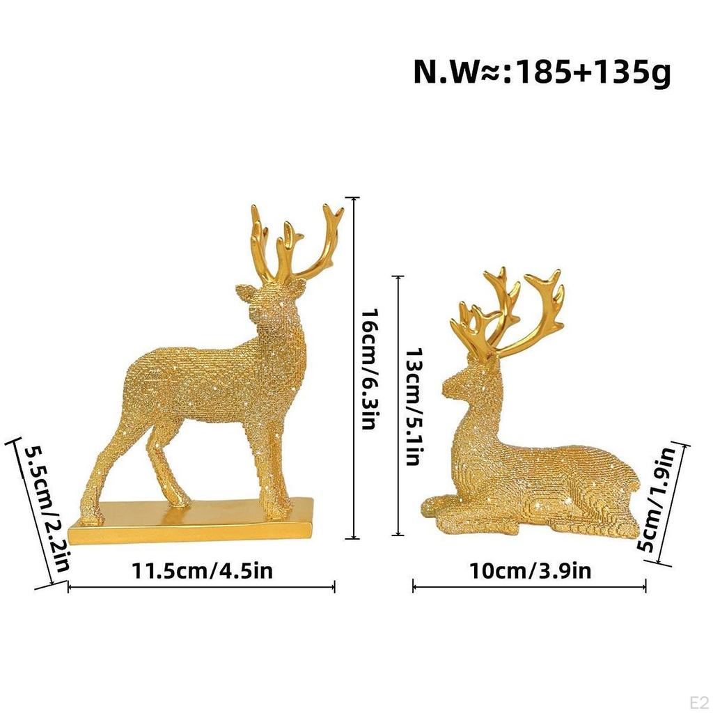 Figurky sobů Jelení řemesla Dekorativní Vtipná Sváteční dekorace Pryskyřičná ozdoba Soška