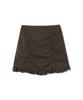 Michikoleondeonkosino Striped Shirred Mini Skirt Chocolate Brown