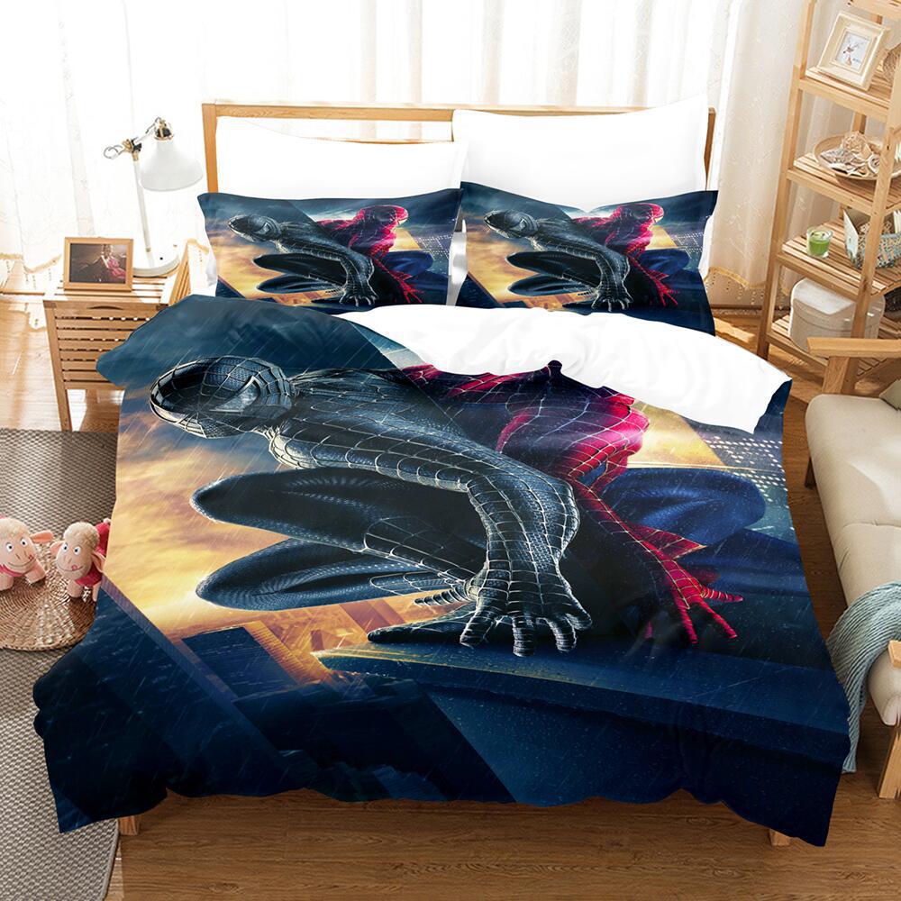 Bedding Three-Piece Set 3D Digital Cartoon Animation Microfiber Duvet Set