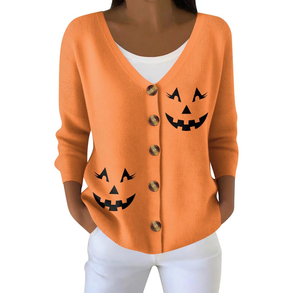 Women's Fashion Long Sleeve Christmas Snowman Snowflake Print Jacket Cardigan