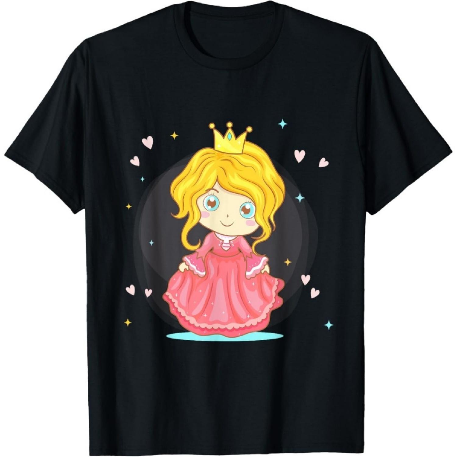 

Забавное платье принцессы Милая женская футболка с костюмом персиковой короны XXXXXL чёрный