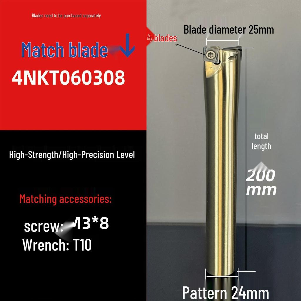 Shock-Resistant Fast Feed Milling Cutter Holder with Double-Sided Exn03R Toshiba lnmu0303 Insert for 4NTE90 Roughing.