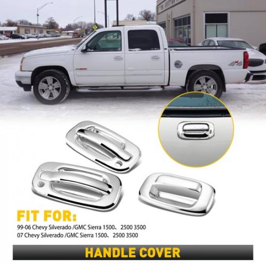 3X Door + Handle Tailgate Cover Fits Set For 1999-2006 Chrome Silverado Chevy
