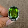 Peridot Genstone Handmade 925 Sterling Silver Jewelry Ring Size 6.5 KKG-459
