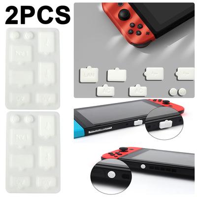 8pcs Mesh Stopper Set Anti-dust Cover for NS Switch/Switch OLED (White)