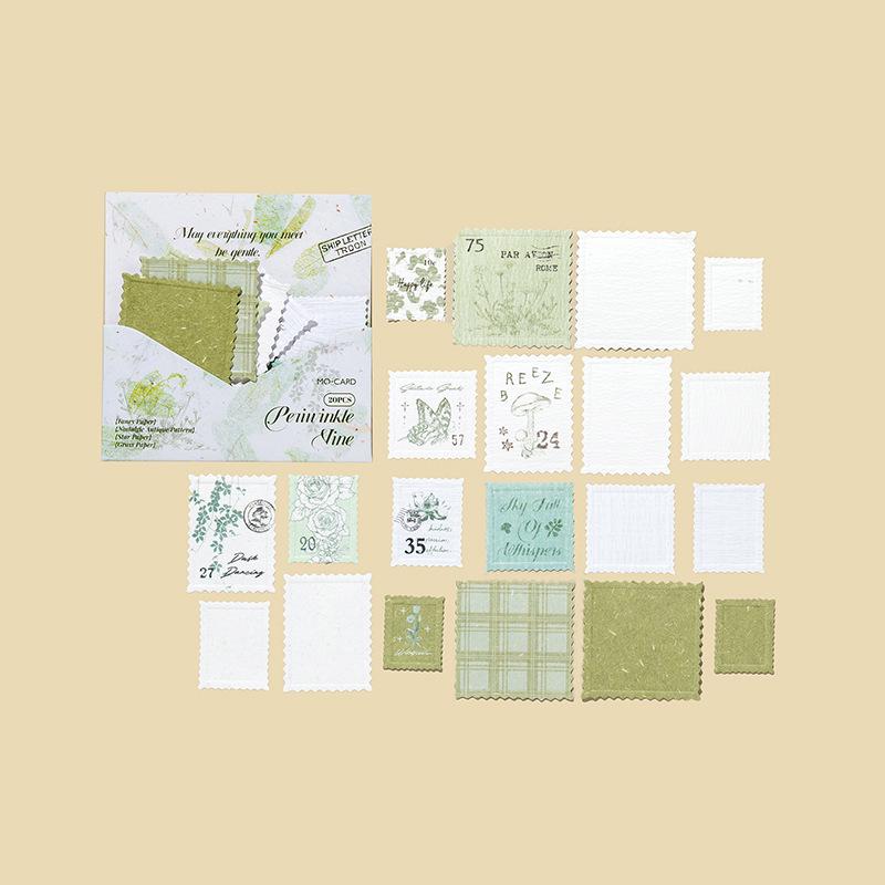 Momo Retro Embossed Scenery Stamp Stickers - Journal Decoration Series