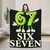 Six Seven  Funny Italian Kids Gaming Meme Blanket Warm Soft Plush Throw for Sofa Bed Kids Room Decor
