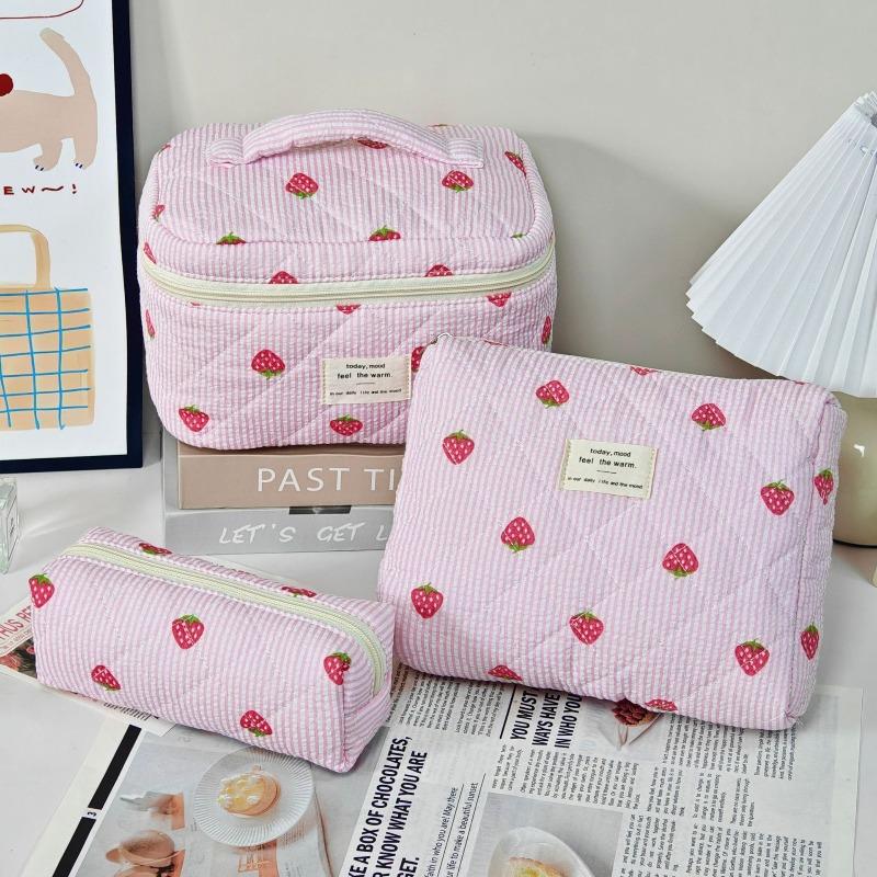 Vintage Large Capacity Cosmetic Bag Portable Travel Storage Bag Handheld Makeup Pouch for Toiletries Cosmetics Organizer Outdoor Daily Use