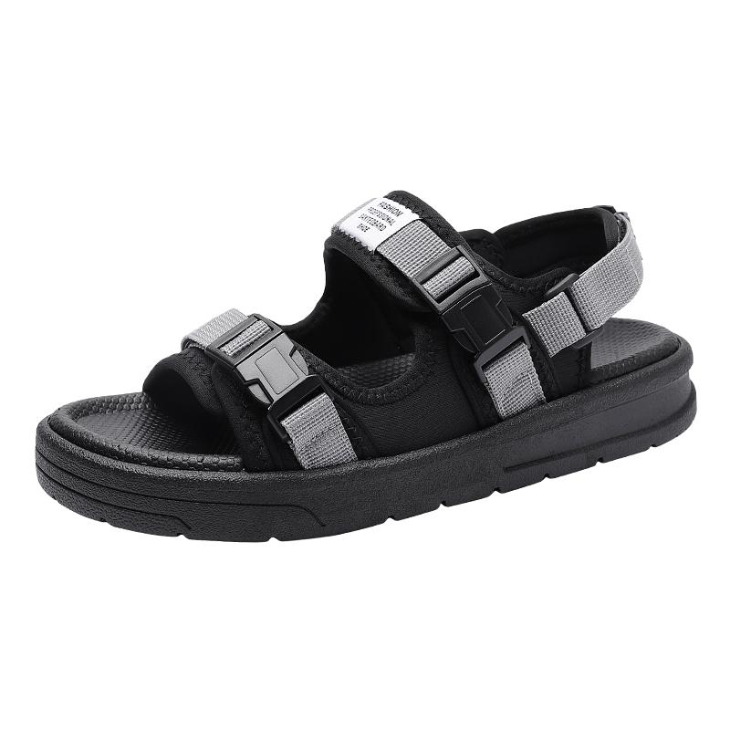 Summer Men's Sandals Comfortable and Lightweight Hook Loop Men Roman Shoes Outdoor Non-Slip Beach Sandals Flip Flop Sandals