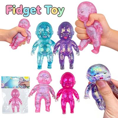 Natasha Needoh Squishy Zucchero di Malto Baby Giocattolo da Spremere Kawaii Baby Elastico Rilascio Lento Giocattolo Fidget per Bambini Adulti Regali per Sollievo da Stress Ansia