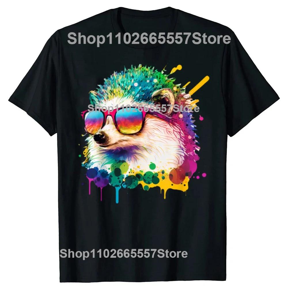 Funny Hedgehog Pineapple Summer T Shirts Unisex Women Pure Cotton Humor Streetwear Tee Shirt Short Sleeve Unisex Loose Clothing