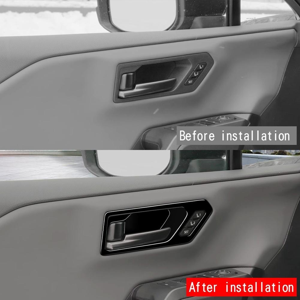 Inner Door Bezel Handle Frame Cover ABS Construction 6-piece Set Precise Fit No Modification Interior Scratch Protection