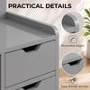 Bedside Table, Small Bedside Cabinet with 2 Drawers and Storage Shelves, Modern Nightstand for Bedroom, Grey