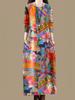 Spring/Summer 2026 Women's Plus Size Age-Reversing Printed Loose Long Sleeve Dress
