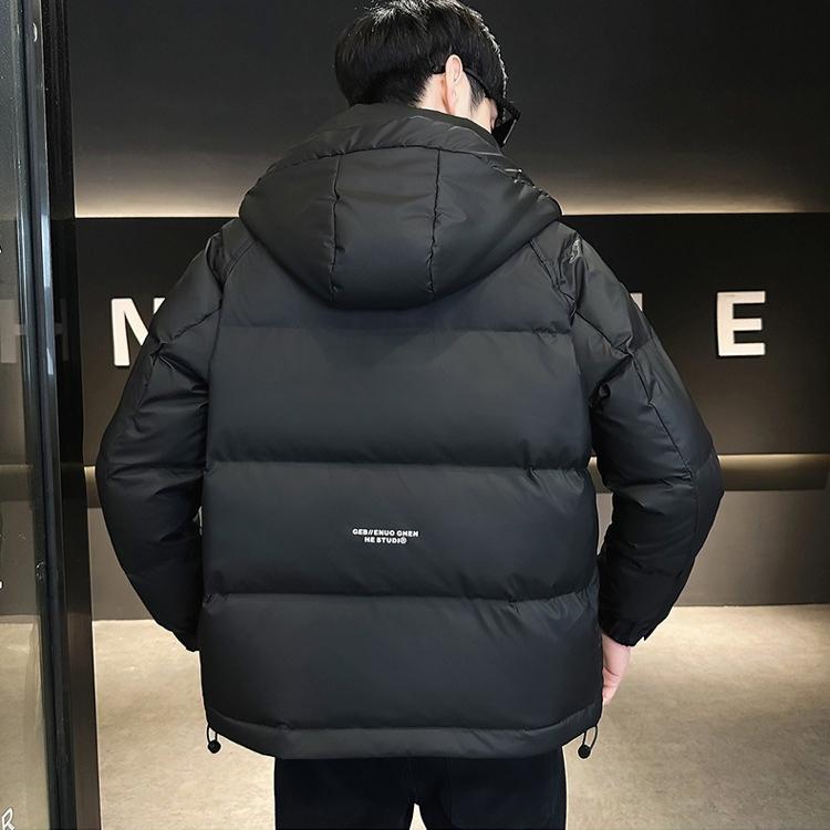 Men's Down Jacket Workwear Hooded Cotton-padded Jacket Casual and Thick Cotton-padded Jacket for Autumn and Winter