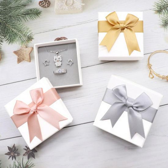 Jewelry Gift Box: Bow Necklace & Ring Packaging Ornament