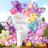 110 Piece Purple Butterfly Balloon Arch Kit Butterfly Maca Pink Balloons For Birthday Parties