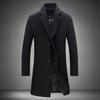 Mens Long Woolen Trench Coat Large Size Single Color Woolen Coat