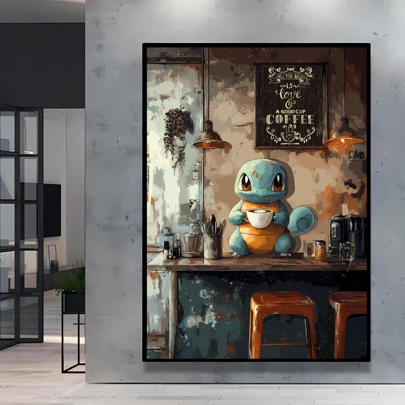 Classic Anime Canvas Paintings Pokemon Posters Living Room Kid Action Figures Children's Bedroom Decor Picture Prints and Prints