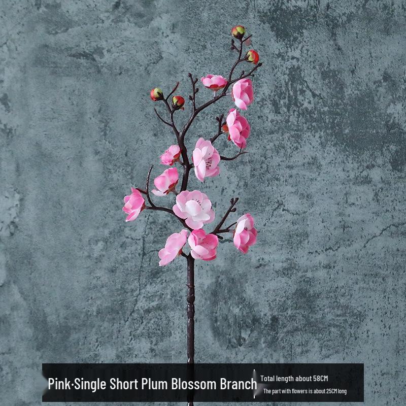 Sztuczna gałązka kwitnącej śliwy i brzoskwini do dekoracji domu