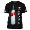 Boxer Uniform Pattern T Shirt For Men Customized Name 3D Printed Short Sleeve Tops Summer Casual Round Neck Loose Tee Shirts