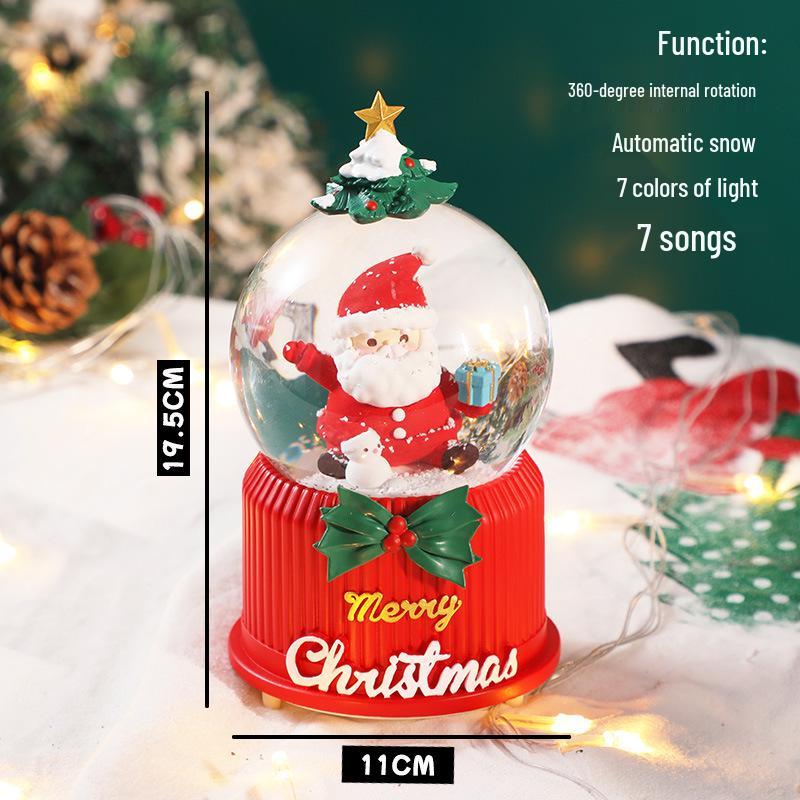 Children's Christmas Decorations: Crystal Ball Music Box Ornament for Tabletop