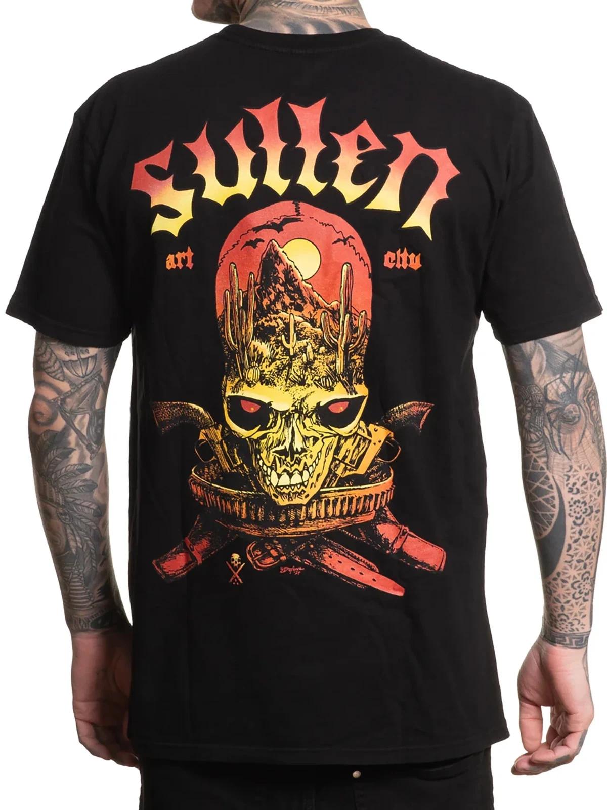 

Sullen Men s Armada Y Peligroso Short Sleeve Premium T-shirt Tattoo Skull Tee S