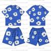 Venta Caliente de Verano Moda Europea y Americana Hip Hop Estampado Conjunto de Manga Corta High Street Holgado Ropa Deportiva