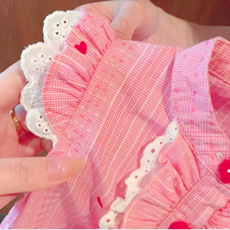 Summer Pink Polka Dot Sleeveless Vest Dress Cute Casual Daily Wear Dress for Infant Baby Girls