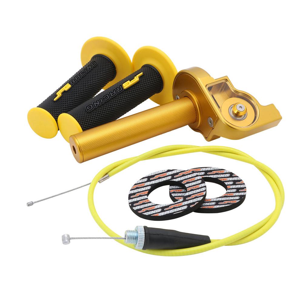 CNC Accelerator Throttle Twist Grips + Cable +Handlebar Grips Replacement For Pit Dirt Bike Minis With 7/8 Inch Application