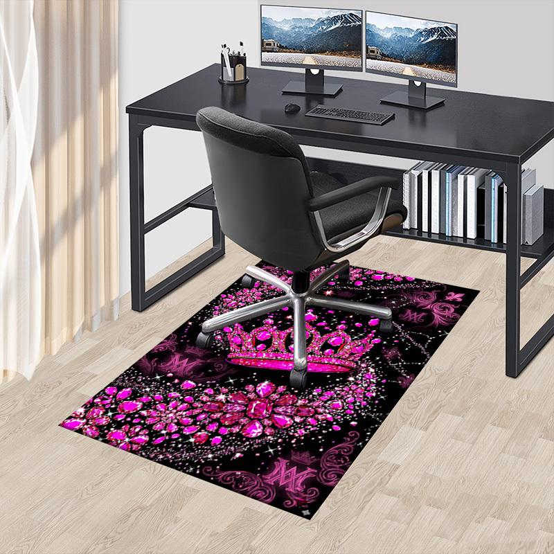 1PC Crown Diamonds Non-Slip Floor Carpet, Office, Family, Bedroom, Studio - Large Area Rug, Vibrant Colors, Longlasting Material-X441