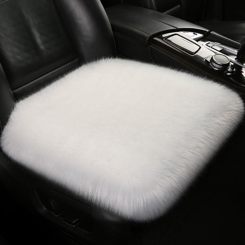 Set Universal de Perne Plușate din Lână Lungi pentru Scaune Auto de Iarnă cu Suport Lombar - Antiderapant și Îngroșat pentru Căldură