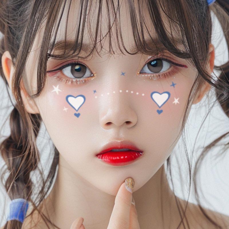 Christmas Face Sticker Corner Of Eyes Sticker Temporary Tattoos Body Art Party Self Adhesive Love Creative Cute Colorful Sweet