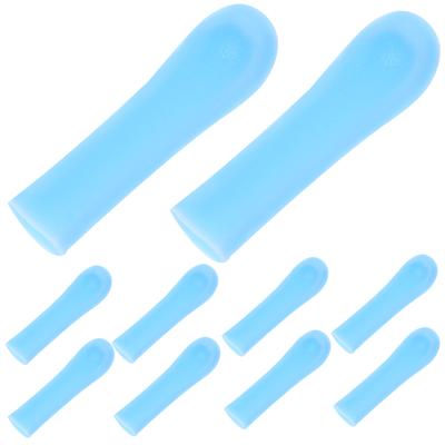 10pcs Blue Ear Spoon Cover Soft Silicone Replacement Wax Removal Tool Visual Cleaning Kit ReusableSpoons Accessories Safe