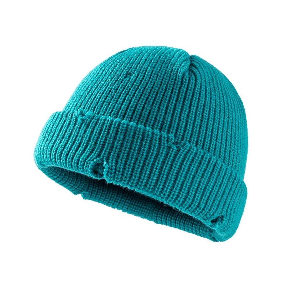 Warm Keeping Short Knit Beanie Acrylic Men Women Knitted Hat Fashion No Brim Warm Hat  Daily