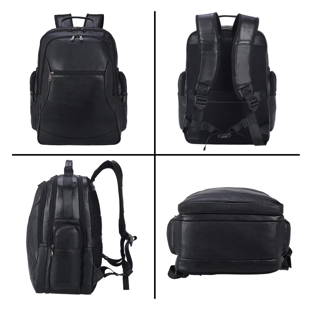 Thick cowhide backpack 17 " laptop backpacks cowskin computer bag business travel leather backpack men's bagpack Big Capacity