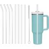 8 Pack Replacement Clear Straws for Stanley 20 oz 14oz Tumbler, 8.85 inch Reble Plastic Straws for Yeti 30oz 25 oz 26 oz 20 oz Tumbler, Mason Jar