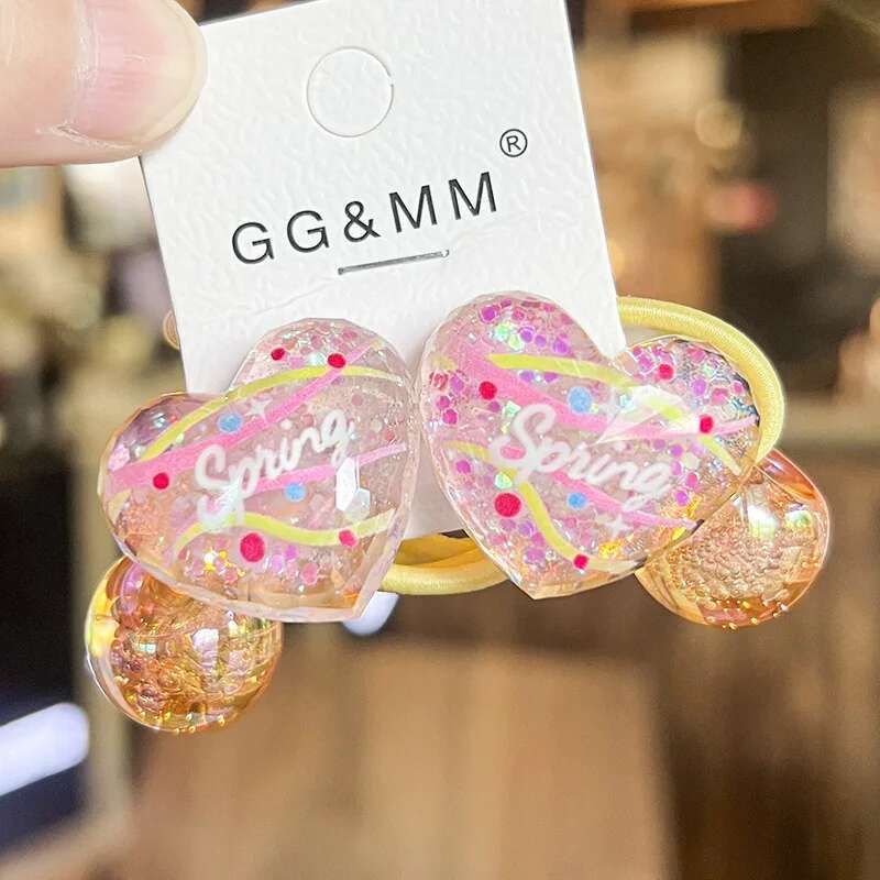 2 Pieces Luminous Bubble Princess Headwear Elastic Hair Bands for Kids Cute Elastic Hair Ropes Girls Hair Accessories