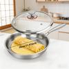 J1UL1N Scratch-Resistant Frying Pan With Lid Upgraded Titanium Hammered Design Non-Stick Material Heats Evenly