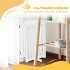 Freestanding Dog Gate, Foldable Pet Fence, Indoor Barrier, Stair Gate with Support Feet, 155 x 76 cm, White