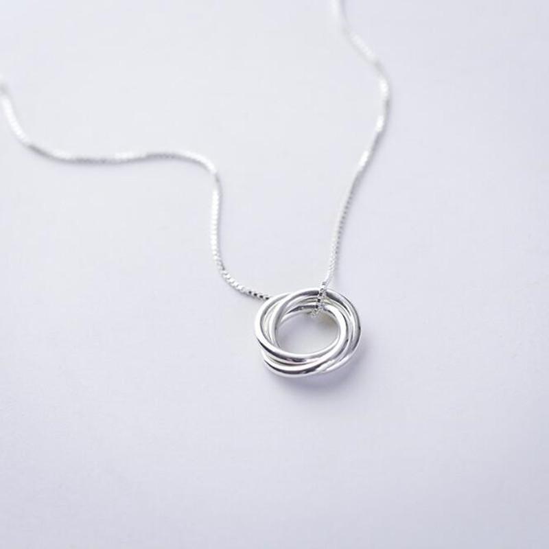 Personality Popular Fashion Temperament 925 Sterling Silver Jewelry Tricyclic Love Simple Clavicle Chain Pendant Necklaces XL129